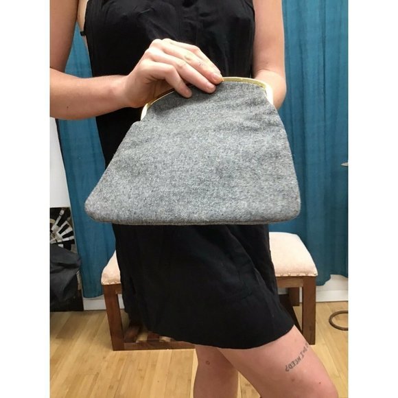 1940s Neusteters Gray Wool Evening Bag Clutch Purse - Picture 4 of 4